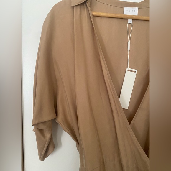 NWT Tan wrap dress by Third Form size S - Picture 2 of 6